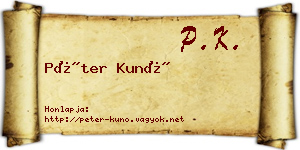 Péter Kunó névjegykártya